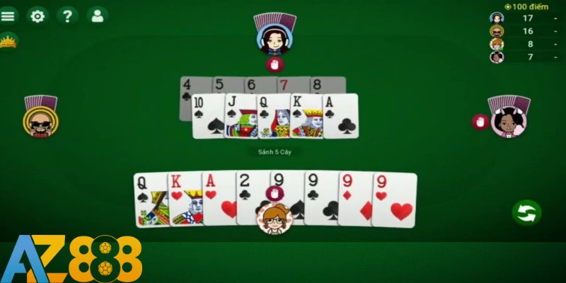 Bắt đầu ván game tiến lên